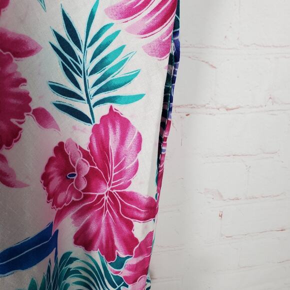 Vintage 70s Hilo Hattie Shift Sun Dress Size M Ruffle Sleeveless Pockets Cotton - Picture 6 of 13